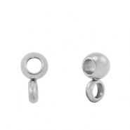 Stainless Steel - Rostfrei Stahl Perlen mit &Ouml;se 4mm Silver