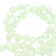 Top Glas Facett Perlen 6x4mm rondellen Mint green