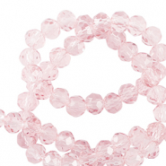 Top Glas Facett Perlen 6x4mm rondellen Pale pink