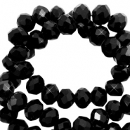 Top Glas Facett Perlen 4x3mm rondellen Black