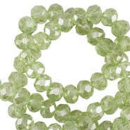 Top Glas Facett Perlen 4x3mm rondellen Malachy green-pearl shine coating
