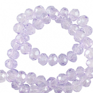 Top Glas Facett Perlen 4x3mm rondellen Light violet purple