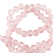 Top Glas Facett Perlen 4x3mm rondellen Peachy pink
