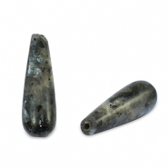 Naturstein Perlen Labradorit Tropfen Shimmery grey