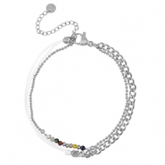 Armb&auml;nder aus Stainless Steel - Rostfreiem Stahl duo Layer Silver-white