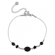 Armb&auml;nder aus Stainless Steel - Rostfreiem Stahl Stern Silver-black