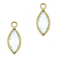 Anhänger Kristallglas Oval Light sky blue-gold