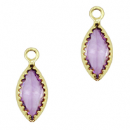 Anh&auml;nger Kristallglas Oval Purple-gold
