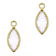 Anh&auml;nger Kristallglas Oval Light lilac-gold