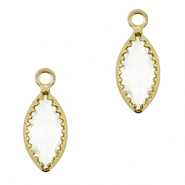 Anh&auml;nger Kristallglas Oval Crystal-gold