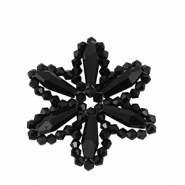 Top Facett Perlen Anhänger Blume Black