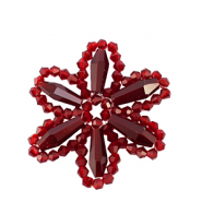 Top Facett Perlen Anhänger Blume Burgundy red