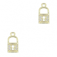 Brass TQ Metall Anh&auml;nger Schloss Gold