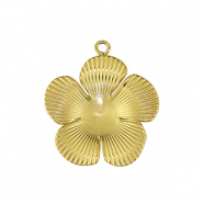 Stainless Steel - Rostfrei Stahl Anhänger Blume Gold