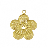 Stainless Steel - Rostfrei Stahl Anhänger Blume Gold
