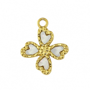 Stainless Steel - Rostfrei Stahl Anhänger Blume Gold