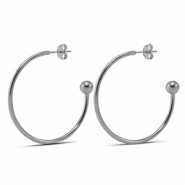 Ohrringe aus Stainless Steel - Rostfreiem Stahl 38mm Silver