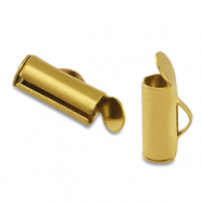 Stainless Steel - Rostfreiem Stahl Schmuckzubeh&ouml;r Schieber Endkappen Gold