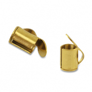 Stainless Steel - Rostfreiem Stahl Schmuckzubeh&ouml;r Schieber Endkappen Gold