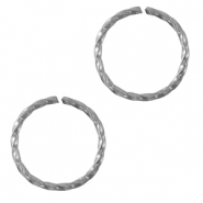 Stainless Steel - Rostfrei Stahl Schmuckzubehör Bindering Silver
