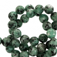 Naturstein Perlen Chalcedon (Jaspis) 6mm Facett geschliffen Multicolour green