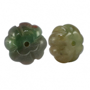 Naturstein Perlen Achat Blume Multicolour green orange