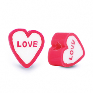 Polymer Perlen ''Love'' Red-White