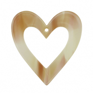 Resin Anh&auml;nger Herz Beige