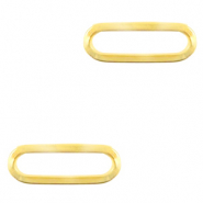 Stainless Steel - Rostfrei Stahl Anh&auml;nger/Zwischenst&uuml;ck Oval Gold