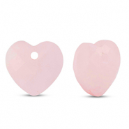 Naturstein Anh&auml;nger Glas Herz Pink