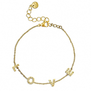 Armbänder aus Stainless Steel - Rostfreiem Stahl ''LOVE'' Gold