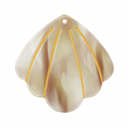 Resin Anh&auml;nger Muschel Beige