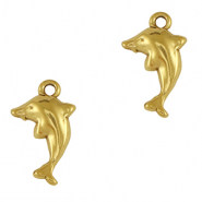 Stainless Steel - Rostfrei Stahl Anhänger Delfin Gold