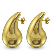 Ohrringe / Ohrstecker aus Stainless Steel - Rostfreiem Stahl Tropfen Gold