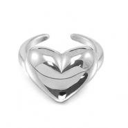 Ringe aus Stainless Steel - Rostfreiem Stahl Herz Silver
