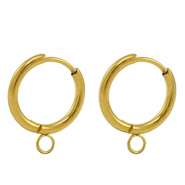 Ohrringe aus Stainless Steel - Rostfreiem Stahl Creolen 18mm Gold