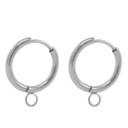 Ohrringe aus Stainless Steel - Rostfreiem Stahl Creolen 17mm Silver