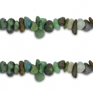 Chip Steine Perlen Rubin-Anyolit Green-red