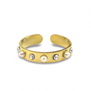 Ringe aus Stainless Steel - Rostfreiem Stahl Perlen Gold