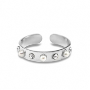 Ringe aus Stainless Steel - Rostfreiem Stahl Perlen Silver