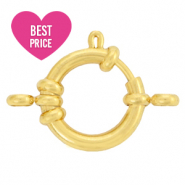 Stainless Steel - Rostfreiem Stahl Schmuckzubeh&ouml;r Rettungsring Verschluss 12mm mit &Ouml;sen Gold