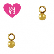Stainless Steel - Rostfrei Stahl Anh&auml;nger Ball 3mm Gold