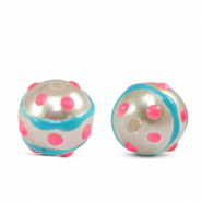 Acryl perlen Punkte Pearl-blue pink