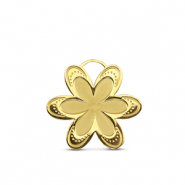 Stainless Steel - Rostfrei Stahl Anh&auml;nger Blume Gold