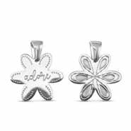 Stainless Steel - Rostfrei Stahl Anh&auml;nger Blume Silver