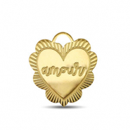 Stainless Steel - Rostfrei Stahl Anhänger ''amour'' Gold