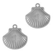 Stainless Steel - Rostfrei Stahl Anh&auml;nger Muschel Silver