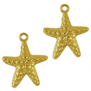 Stainless Steel - Rostfrei Stahl Anh&auml;nger Seestern Gold