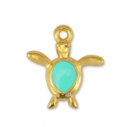 Metall Anh&auml;nger DQ Schildkr&ouml;te Veraman Blue-Gold (Nickelfrei)