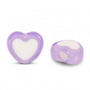 Acryl Perlen Herz Purple